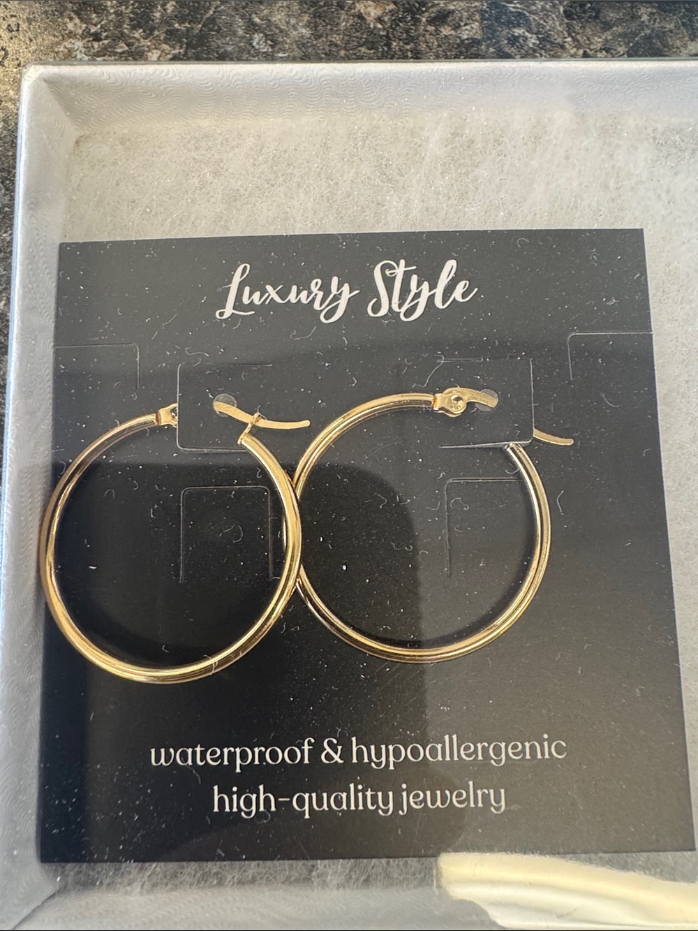 Gold Hoop Earrings - Waterproof Hypoallergenic